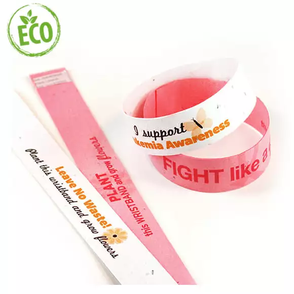 Seed Paper Wristbands Printed With Logo